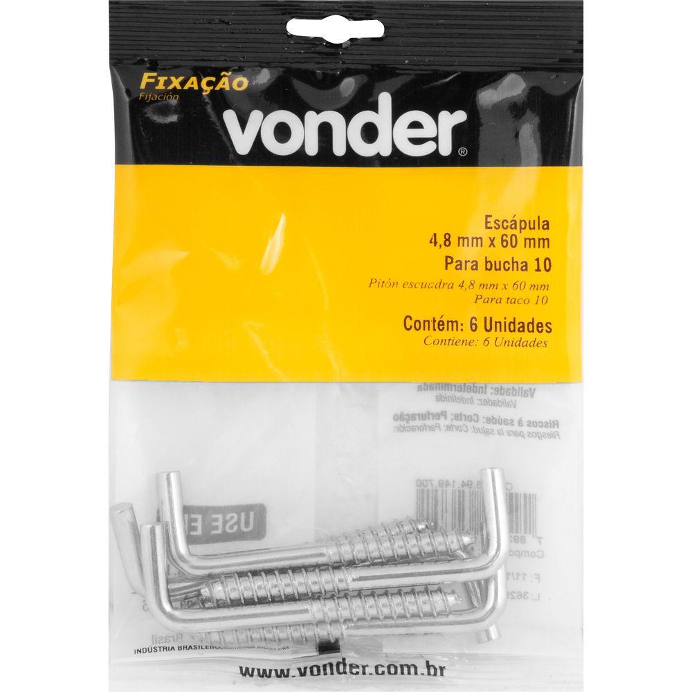 Escápula 4,8 mm x 60 mm com 6 peças Vonder - 2