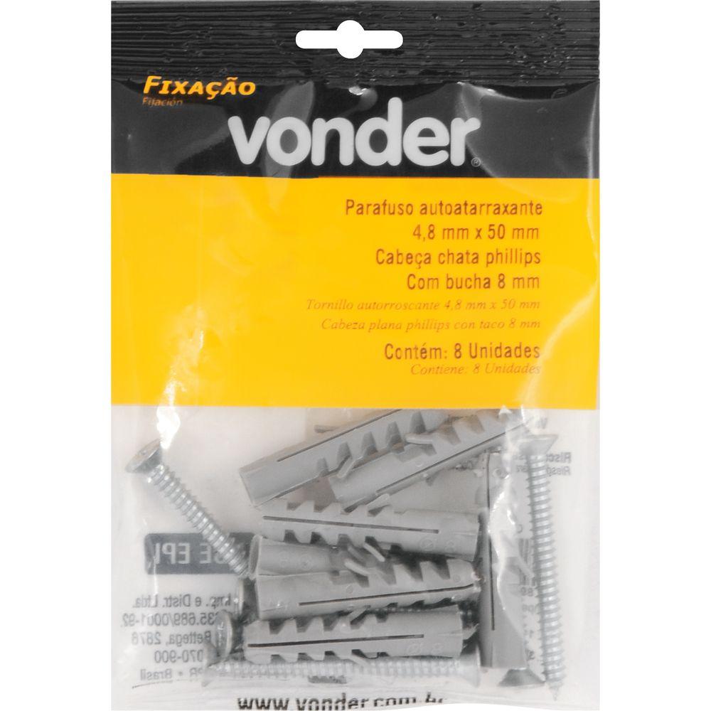 Parafuso Autoatarraxante 4,8x50,0mm c/ Bucha 8mm Vonder - 2