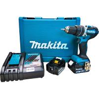 Parafusadeira Furadeira de Impacto 18V sem Fio com Bateria Carregador Maleta DHP484RFE Makita - 1