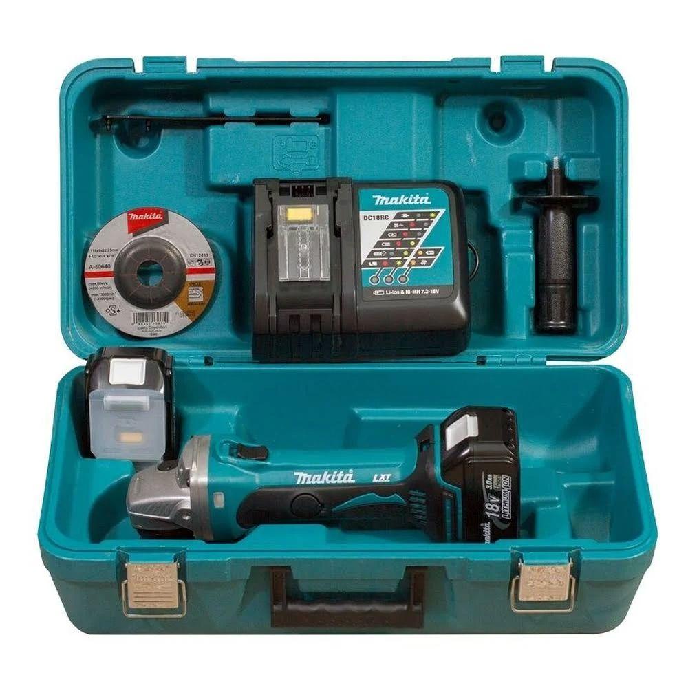 Esmerilhadeira Angular 115mm 4-1/2'' 11000 RPM com Bateria Carregador e Maleta DGA452RFE Makita - 2