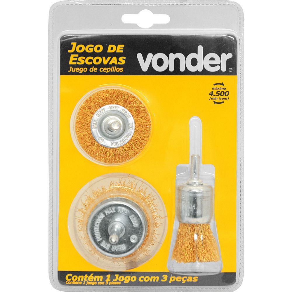 Jogo Escovas 3 Peças Tipo Circular Copo E Pincel Aço Vonder - 2