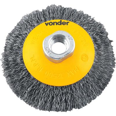 Escova Circular Cônica 4"X1/2" M14 Ondulada - Vonder
