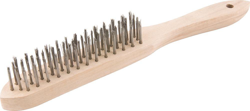 Escova manual inox 4 fileiras cabo madeira Vonder - 1