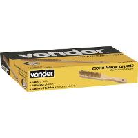 Escova Manual Latao 4 Fileiras cabo Madeira - Vonder - 2