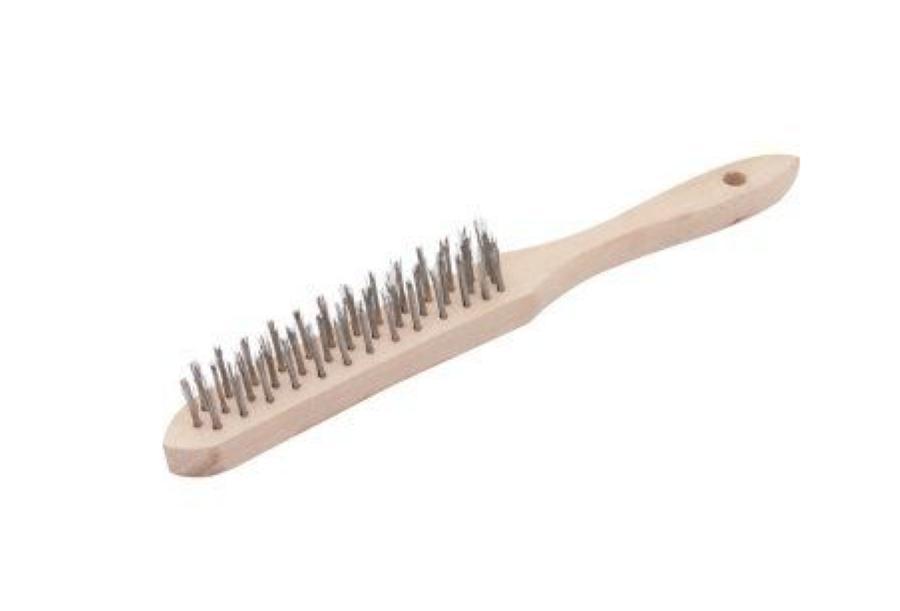 Escova manual inox 3 fileiras cabo madeira Vonder - 1