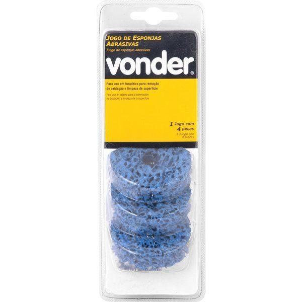 Jogo Esponja Abrasiva 50mm Haste 1/4 Pesado Furadeira Vonder - 2