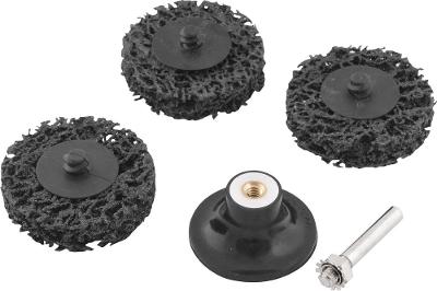 Jogo Esponja Abrasiva 50mm Haste 1/4  Preta Com Suporte 5 Pe