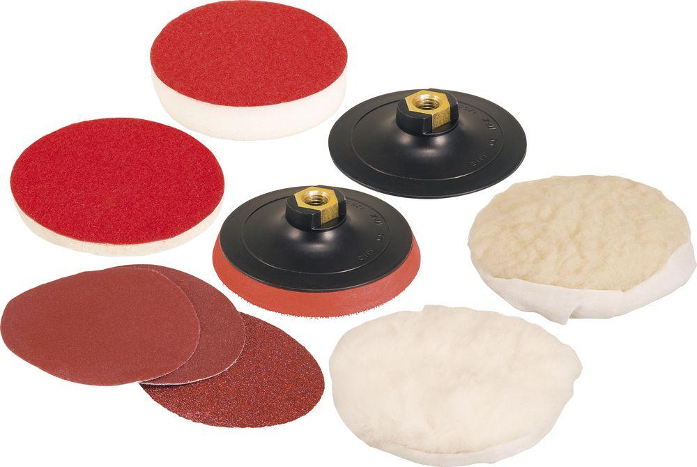 Jogo lixamento e polimento 4.1/2" rosca m14 c/ 9 pç Vonder - 1