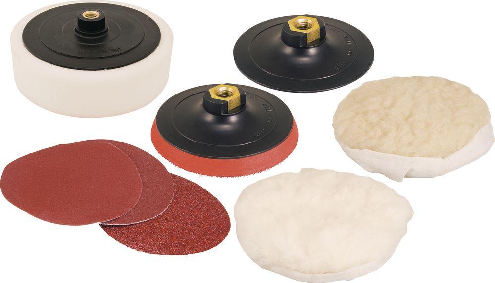 Jogo lixamento e polimento 7" rosca m14 c/8 peças Vonder - 1