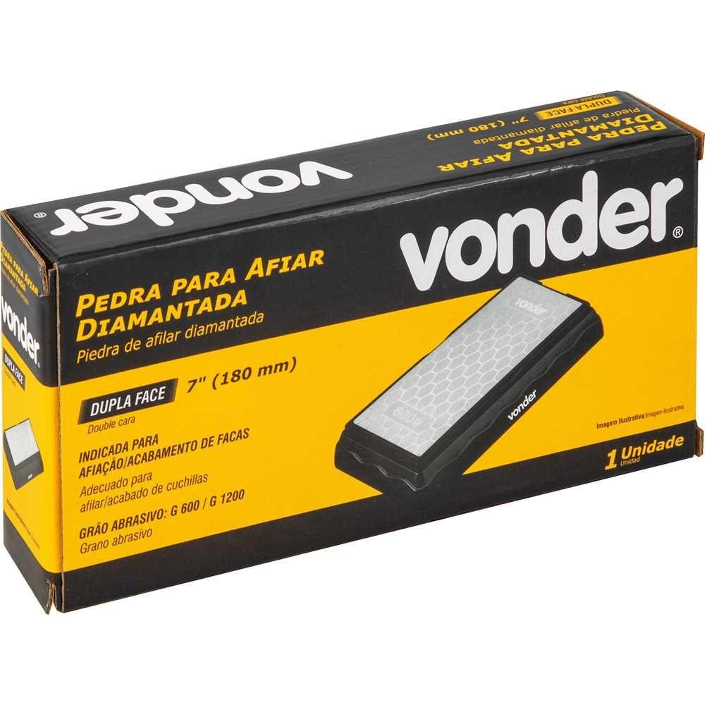 Pedra para afiar diamantada base de 7" dupla face G600/1200 Vonder - 3