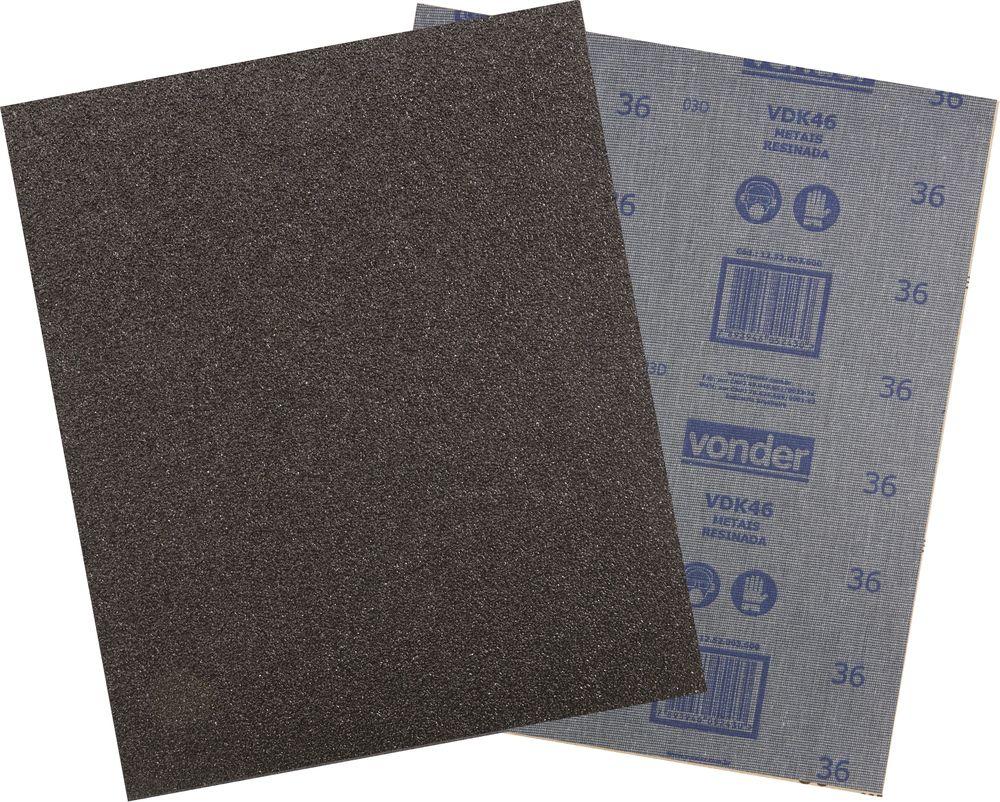 Lixa folha ferro g60 225x275mm vdk-46 com 50 peças Vonder - 1