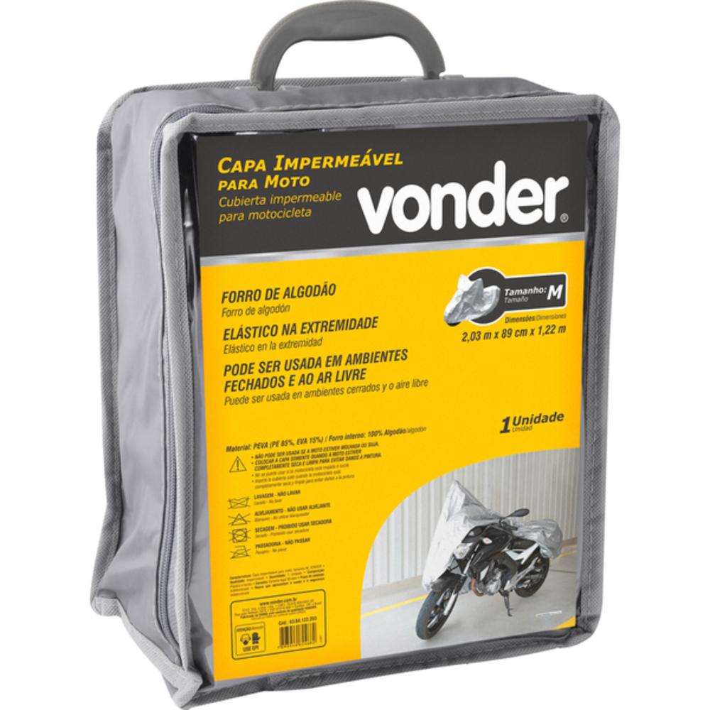 Capa Impermeável para Motos Tamanho M 2,03x89x1,22 Vonder - 2