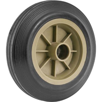 Roda para Carrinho de Carga Vonder CCV 0100 CCV 0150 6" 152mm 25kg Eixo 12mm Borracha Preta