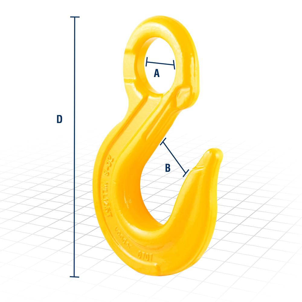 Gancho de Aço c/ Olhal 12,5 ton s/ Trava Grau 8 Plus Vonder - 2