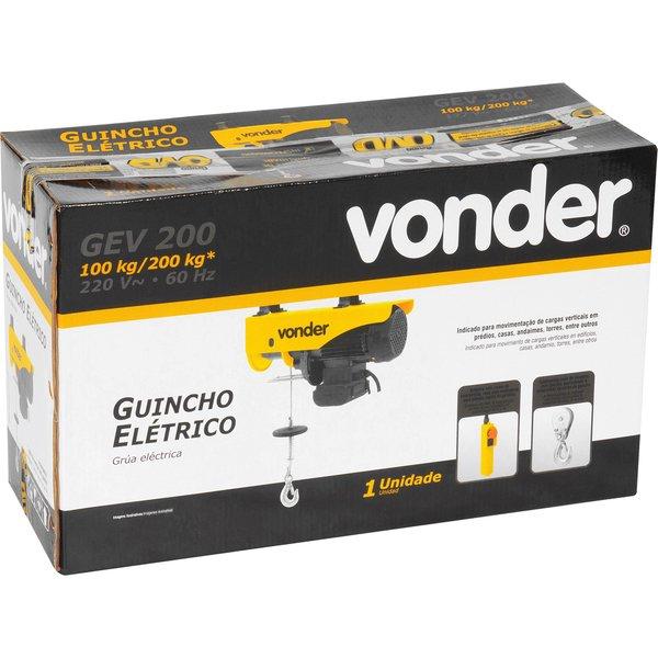 Guincho elétrico 100/200Kg 220v gev200 Vonder - 6