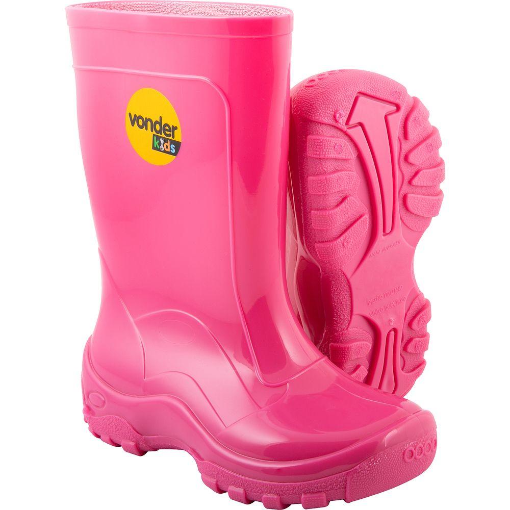 Bota Infantil Rosa PVC com Forro Tam. 24/25 Vonder - 1