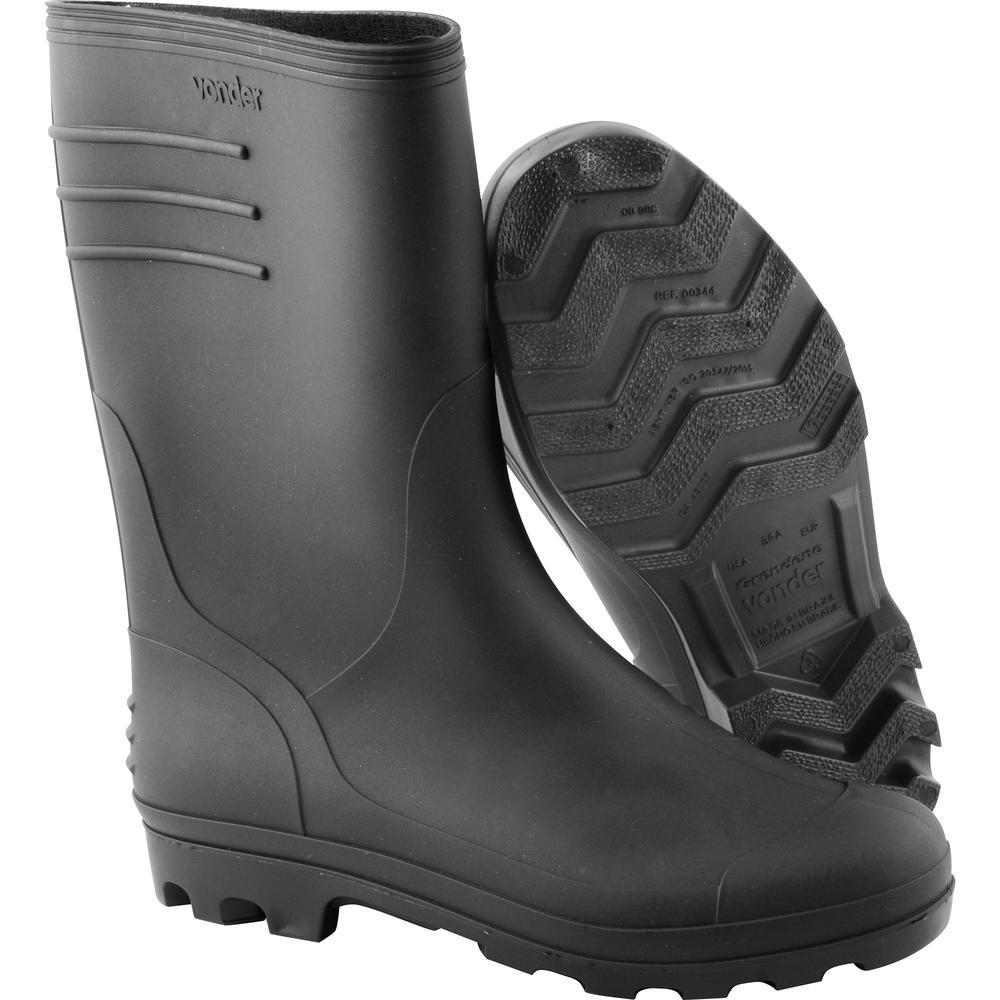 Bota PVC Preta Cano Médio com Forro 39  - Vonder - 1