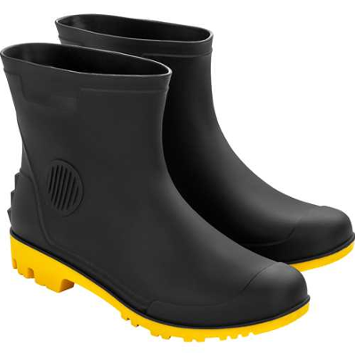 Bota (Ak) Pvc 39 Preta/Amarela C3/4 Cf Vonder
