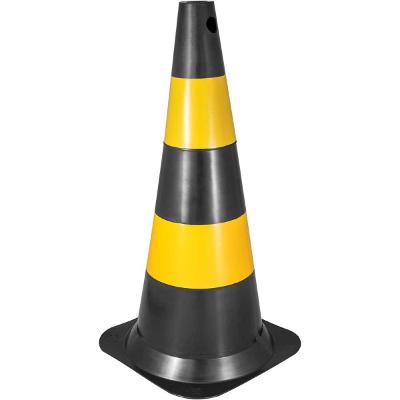 Cone sinalização 75cm preto/amararelo polietileno - Vonder