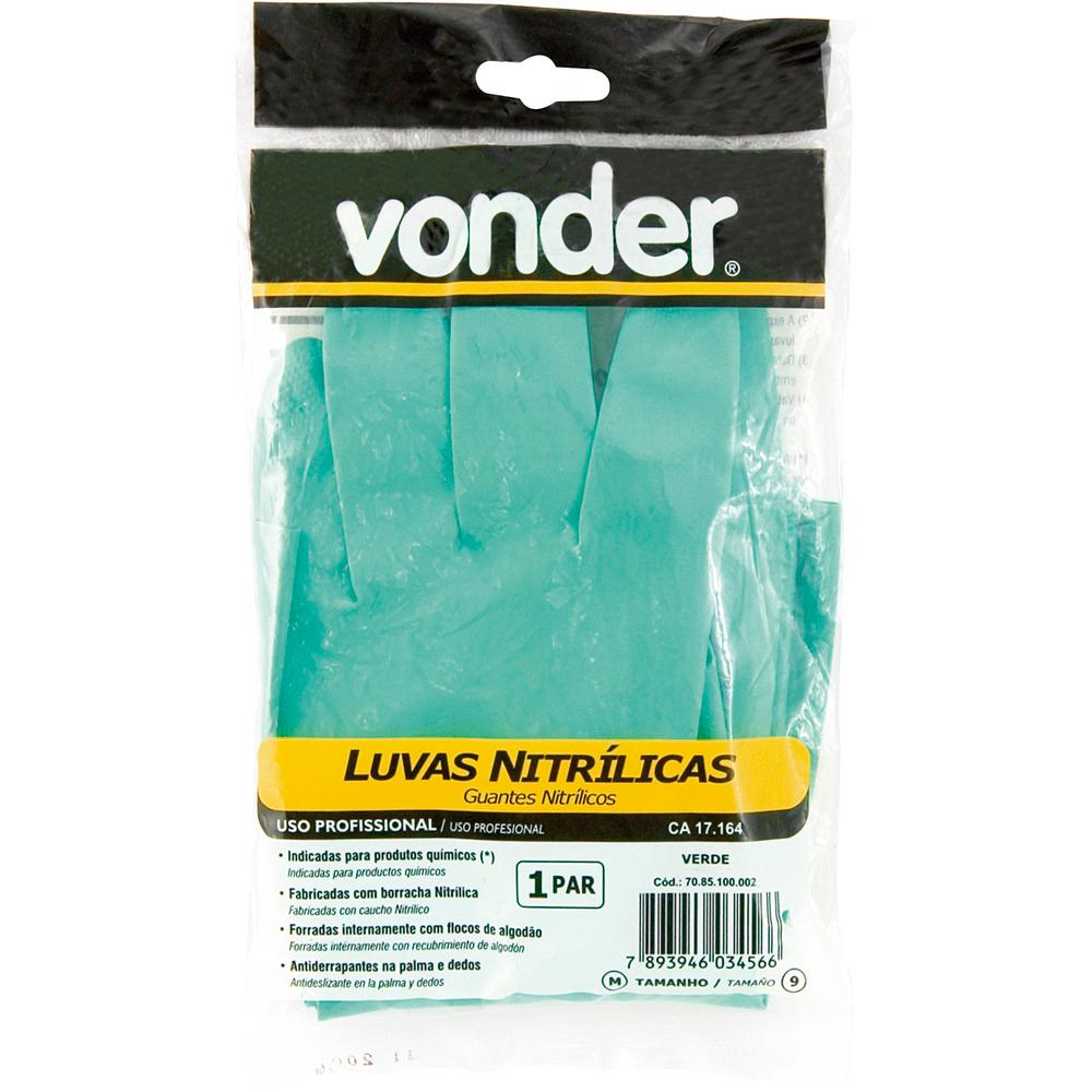 Luva nitrílica g verde com forro ca17164 Vonder - 2