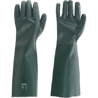 Luva Pvc Palma Áspera Com Forro 46cm Pav0046 Com 05 Pares - 