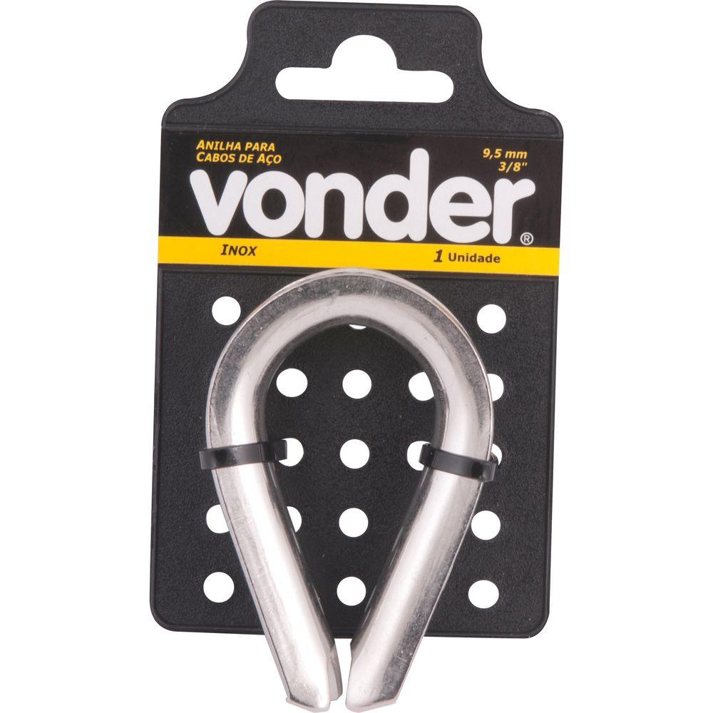 Anilha Sapatilho Inox 3/8'' para Cabo de Aço 9,53 mm Vonder - 2