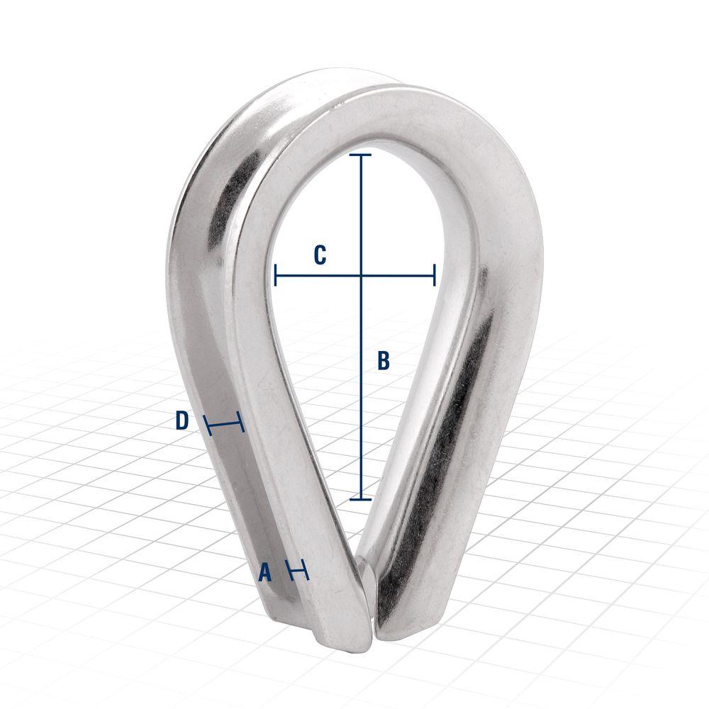 Anilha Sapatilho Inox 3/8'' para Cabo de Aço 9,53 mm Vonder - 3