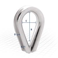 Anilha Sapatilho Inox 3/8'' para Cabo de Aço 9,53 mm Vonder - 3