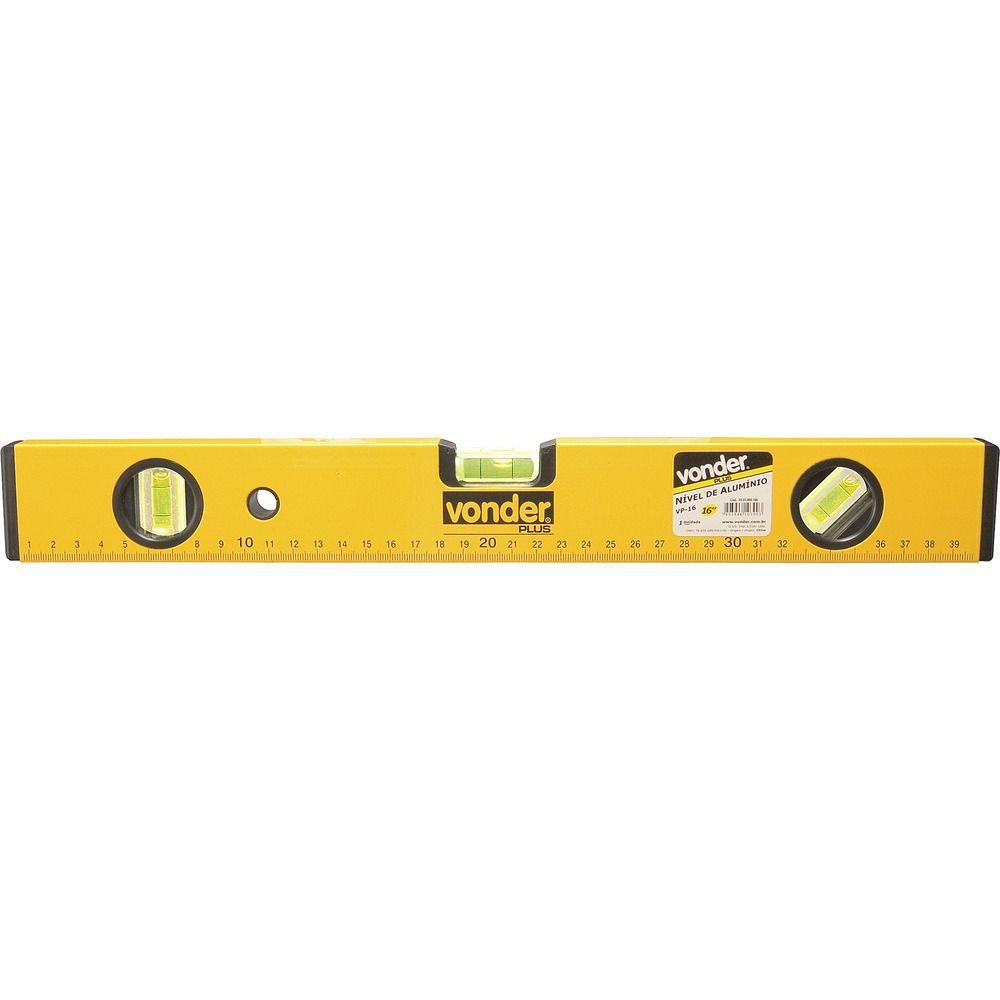 Nível alumínio 14" 3 bolhas - Vonder Plus - 1