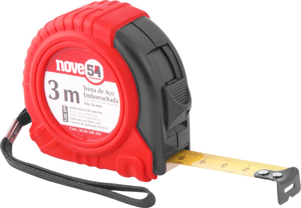 Trena aço 3mx16mm curta emborrachado - Nove54 - 1