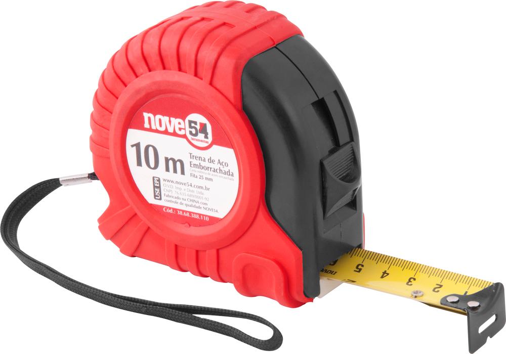 Trena aço 10mx25mm curta emborrachado - Nove54 - 1
