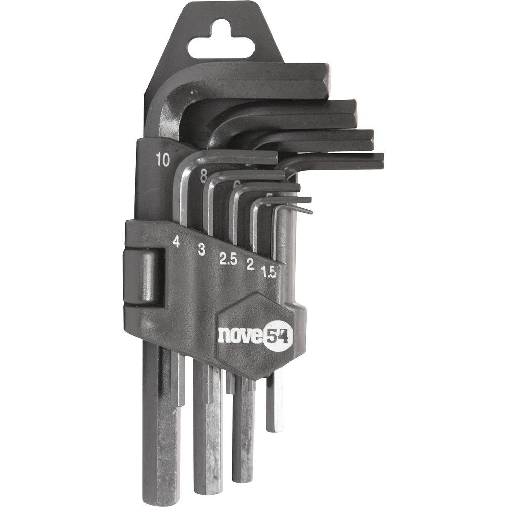Jogo de Chaves Allen Curta 1,5mm à 10mm 9 Peças - Nove54 - 1