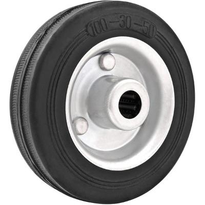 Roda De Borracha 6  Leve 130kg Eixo Rolamento Rolete 20mm Nú