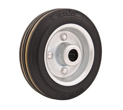 Roda De Borracha 5  Média 140kg Eixo Rolamento Rolete 15mm N