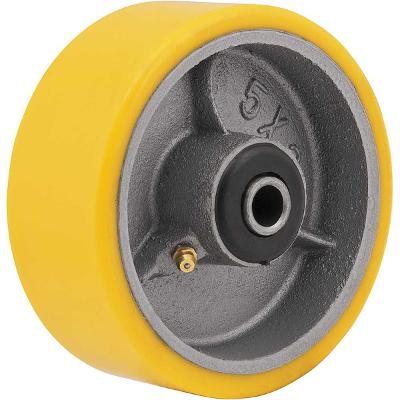 Roda De Poliuretano 5  Média 220kg Eixo Rolamento Rolete 19m