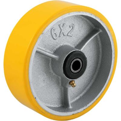 Roda De Poliuretano 6  Média 280kg Eixo Rolamento Rolete 19m