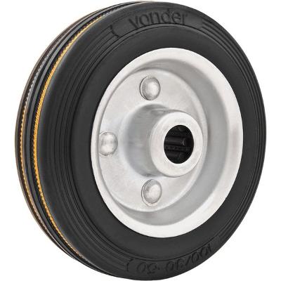 Roda De Borracha 6  Média 160kg Eixo Rolamento Rolete 20mm N