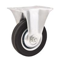 Rodizio fixo 4" leve 60kg núcleo chapa borracha preta Vonder - 1