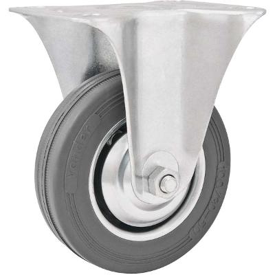 Rodizio fixo 4" leve 60kg núcleo chapa borracha cinza Vonder
