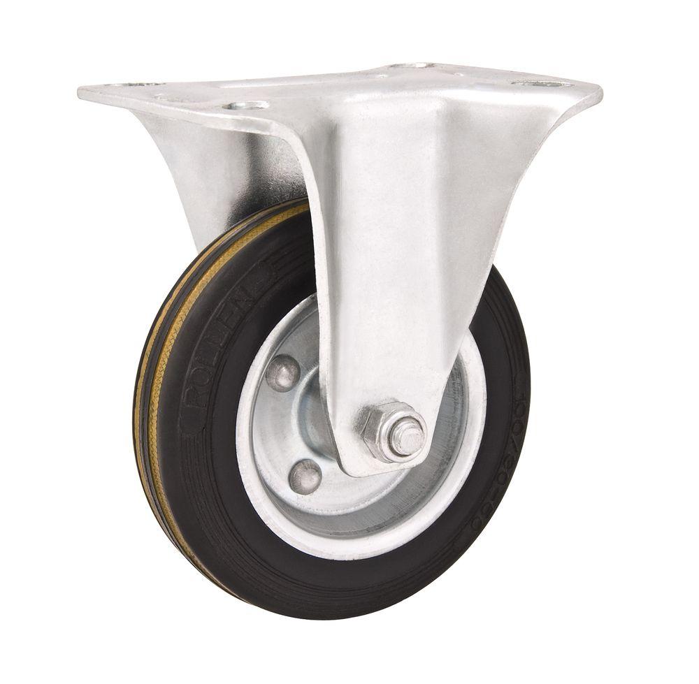 Rodizio fixo 3" média 60kg borracha preta Vonder - 1