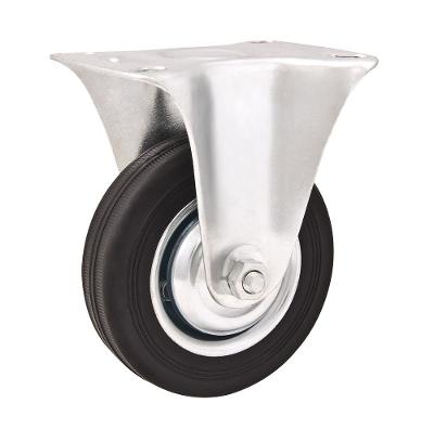 Rodizio fixo 3" leve 40kg núcleo chapa borracha preta Vonder