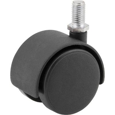Rodizio Giratório Duplo 60mm 30kg Nylon Pino Rosca 10x15mm R