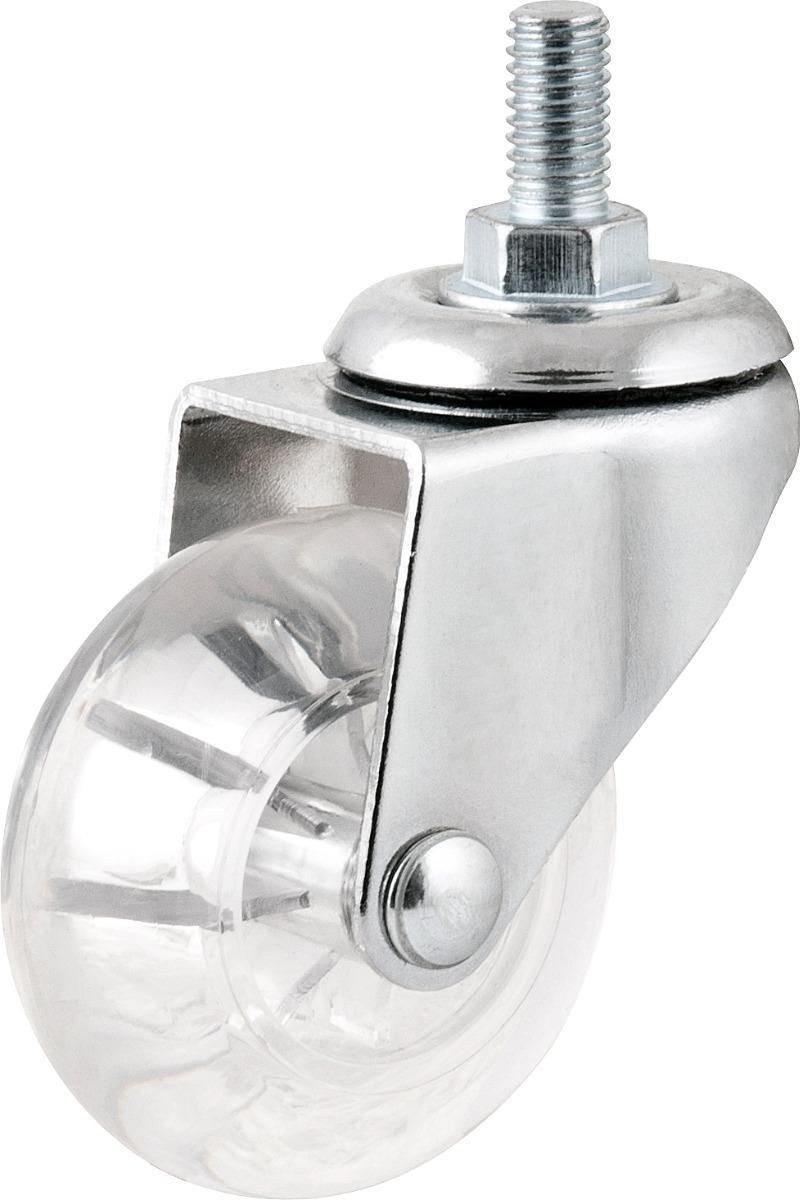 Rodízio Com Pino 1.3/8" Pu Transp Nove54 - 1