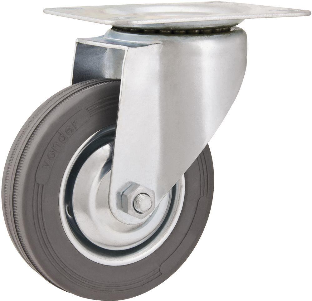 Rodizio Giratório 4 Leve 60kg Chapa Borracha Cinza Vonder - 1