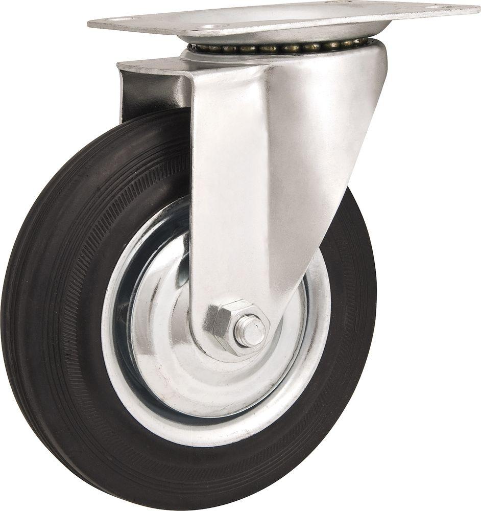 Rodizio Giratório 8 Leve 150kg Chapa Borracha Preta Vonder - 1