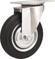 Rodizio Giratório 8 Leve 150kg Chapa Borracha Preta Vonder - 1