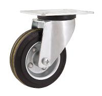 Rodizio Giratório 3 Média 60kg Chapa Borracha Preta Vonder - 1