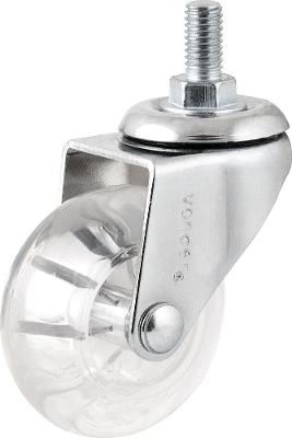 Rodizio Giratório 2  Leve 35kg Poliuretano Transparente Pino