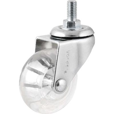 Rodizio Giratório 2  Leve 35kg Poliuretano Transparente Pino
