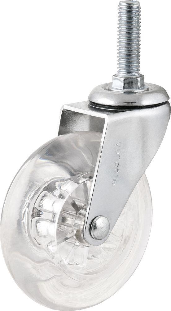 Rodizio Giratório 20kg 1.3/8 Poliuretano Transparente Vonder - 1